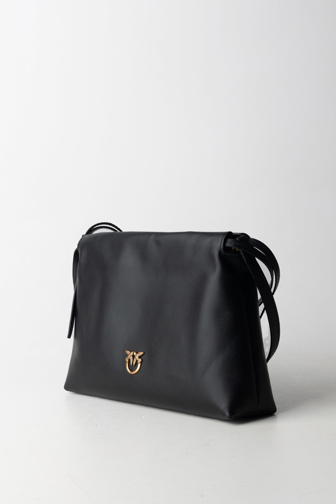 Pinko Borsa a Spalla In Pelle Liscia con Coulisse NERO-ANTIQUE GOLD