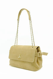 Patrizia Pepe Borsa a Spalla In Pelle Scamosciata con Catena 8B0306 L152 OLIVE SUEDE