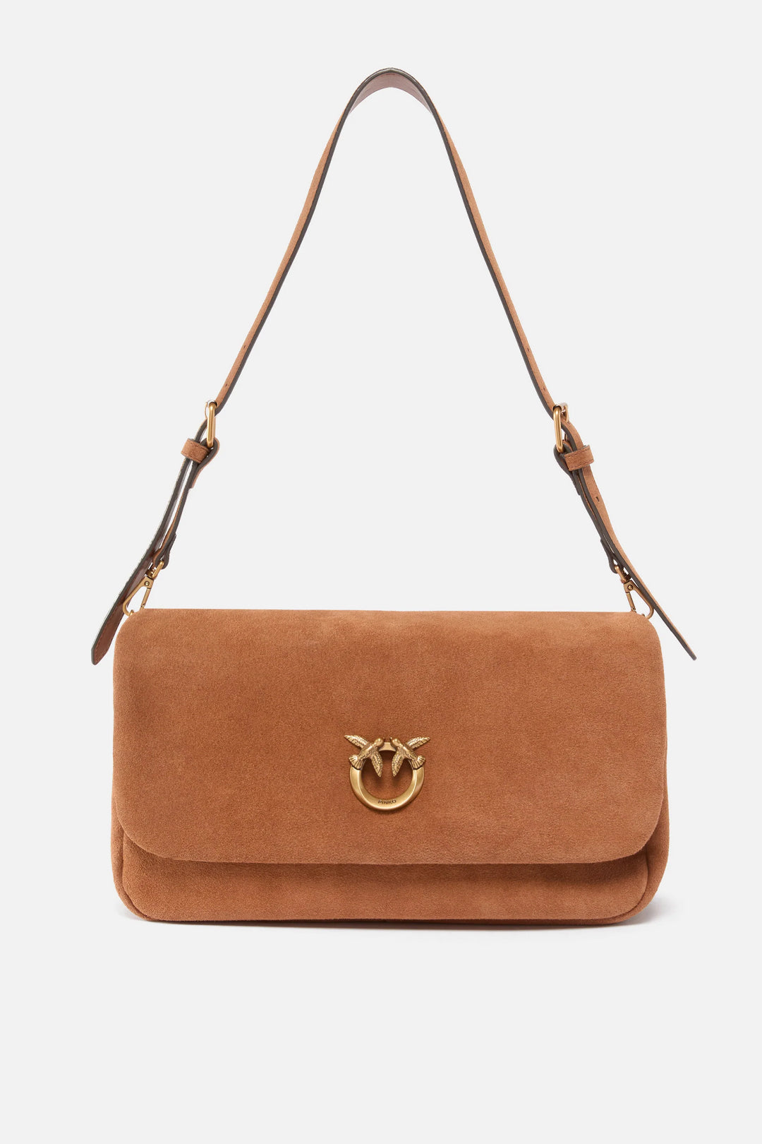 Pinko Borsa a Spalla In Pelle Scamosciata con Love Birds 106178 A0F6 L17Q