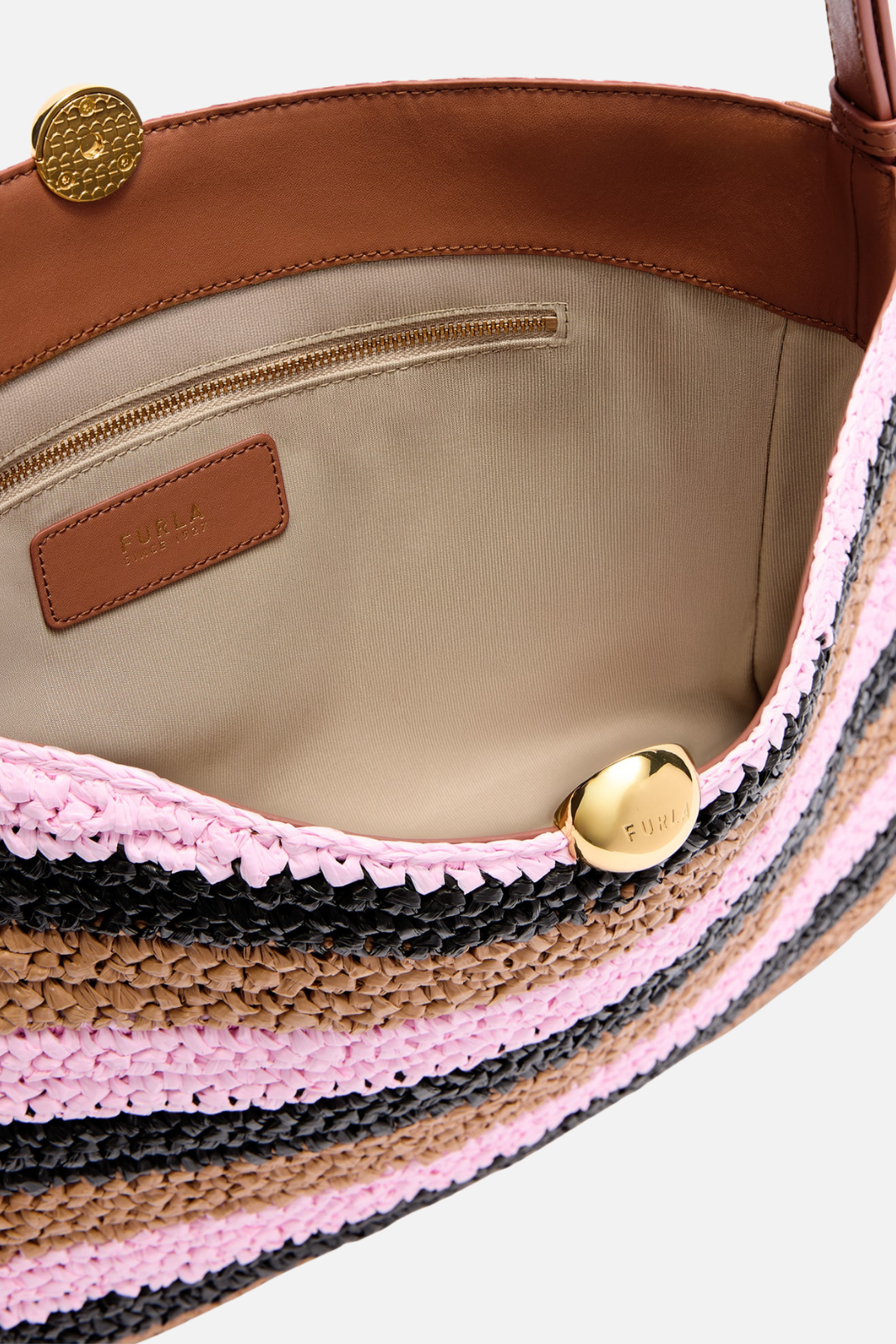 Furla Borsa a Spalla In Rafia Crochet Sfera l WB02043 BX4447 TCO00