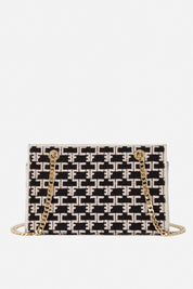 Elisabetta Franchi Borsa a Spalla Monogram Mini NERO/BURRO