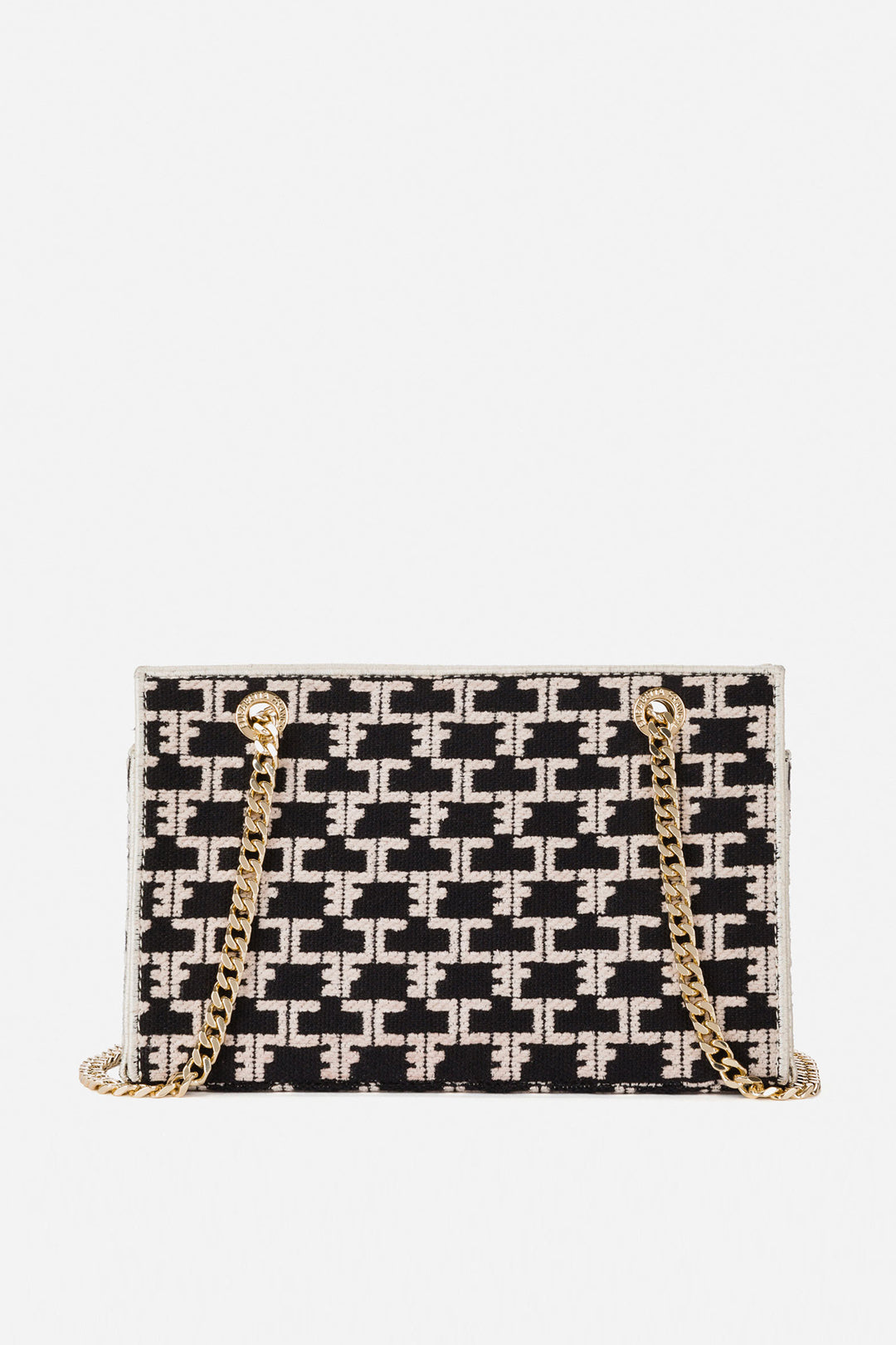 Elisabetta Franchi Borsa a Spalla Monogram Mini NERO/BURRO
