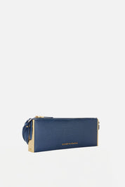 Elisabetta Franchi Borsa a Spalla Pelle con Stampa Lucertola BS15A66E2 BLU NOTTE
