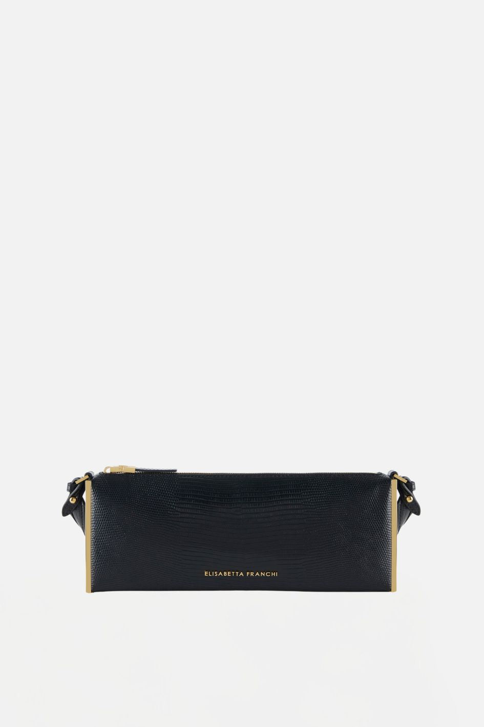 Elisabetta Franchi Borsa a Spalla Pelle con Stampa Lucertola BS15A66E2 NERO