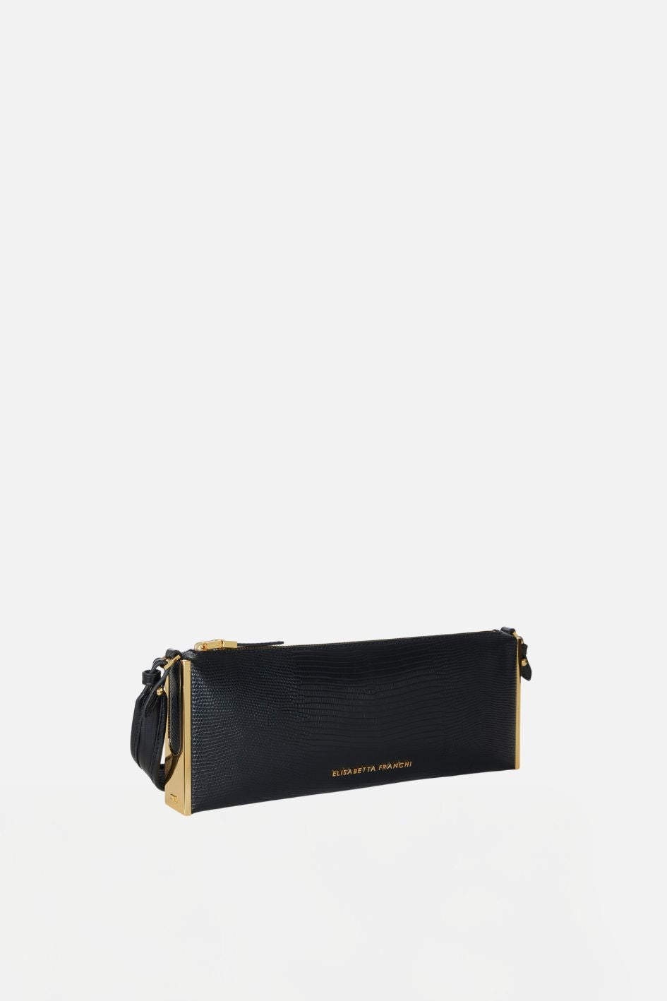 Elisabetta Franchi Borsa a Spalla Pelle con Stampa Lucertola BS15A66E2 NERO