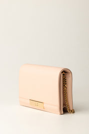 Elisabetta Franchi Borsa a Tracolla con Catena Groumette e Logo BS40A56E2 NUDE