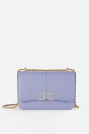Elisabetta Franchi Borsa a Tracolla con Placca Logo Smaltata BS91A61E2 LILLA