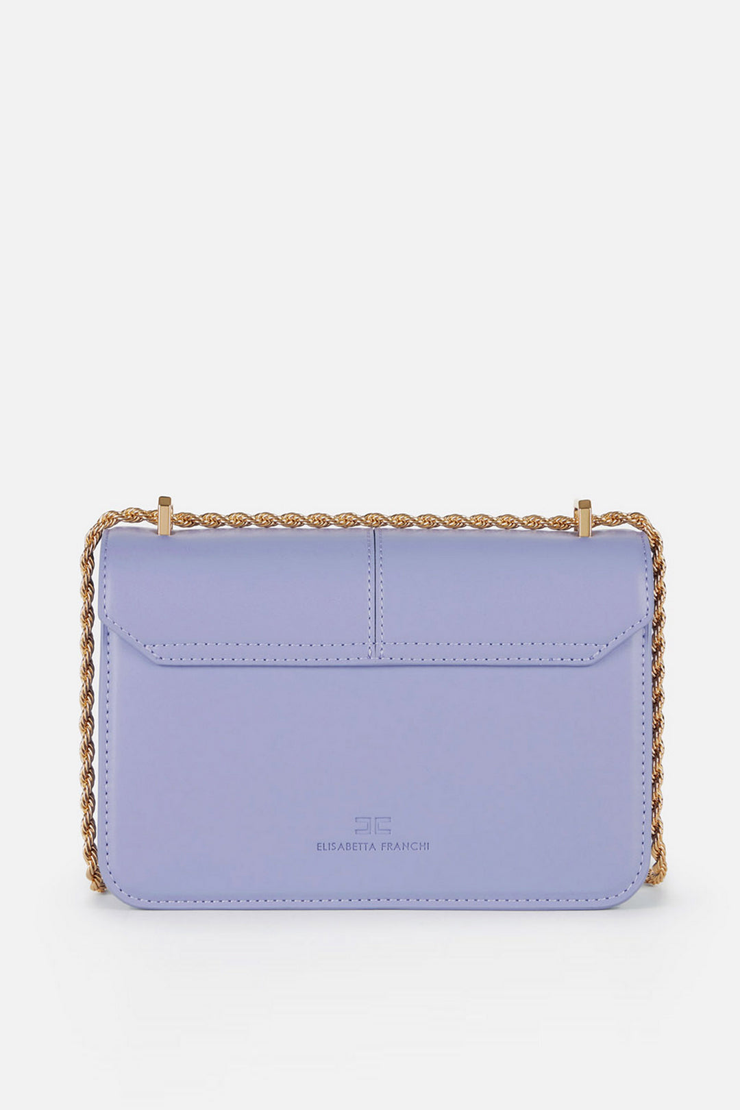 Elisabetta Franchi Borsa a Tracolla con Placca Logo Smaltata BS91A61E2 LILLA