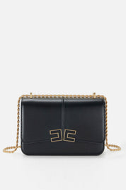 Elisabetta Franchi Borsa a Tracolla con Placca Logo Smaltata BS91A61E2 NERO