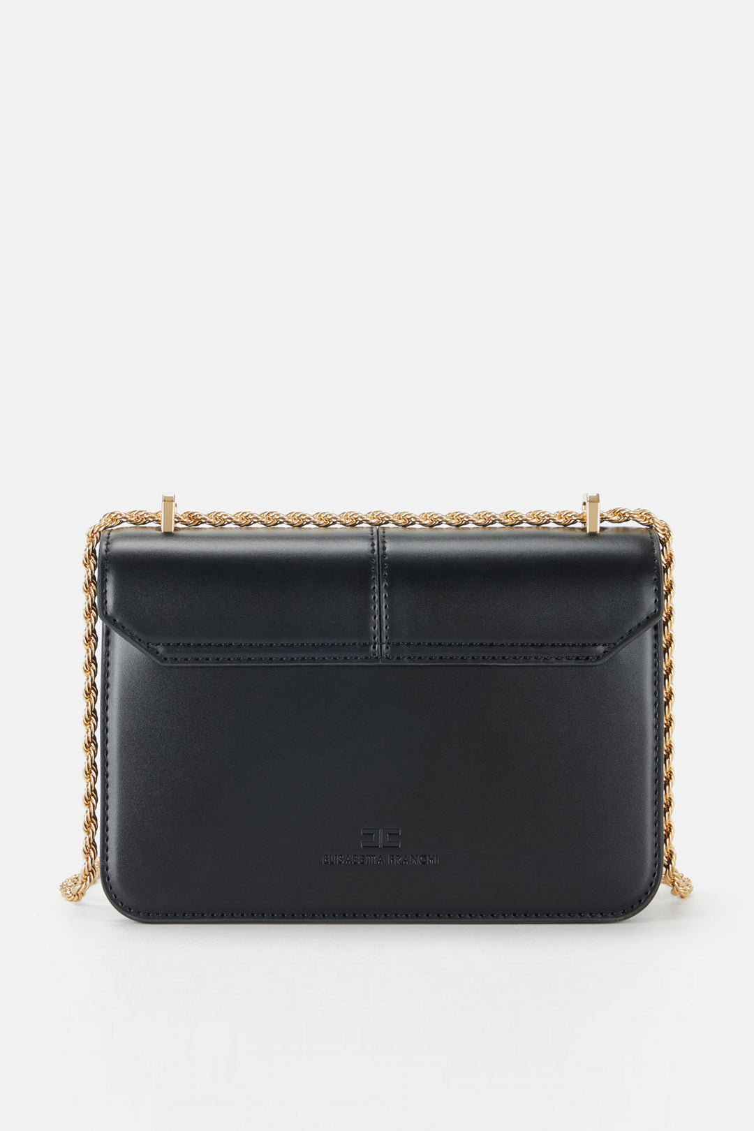 Elisabetta Franchi Borsa a Tracolla con Placca Logo Smaltata BS91A61E2 NERO