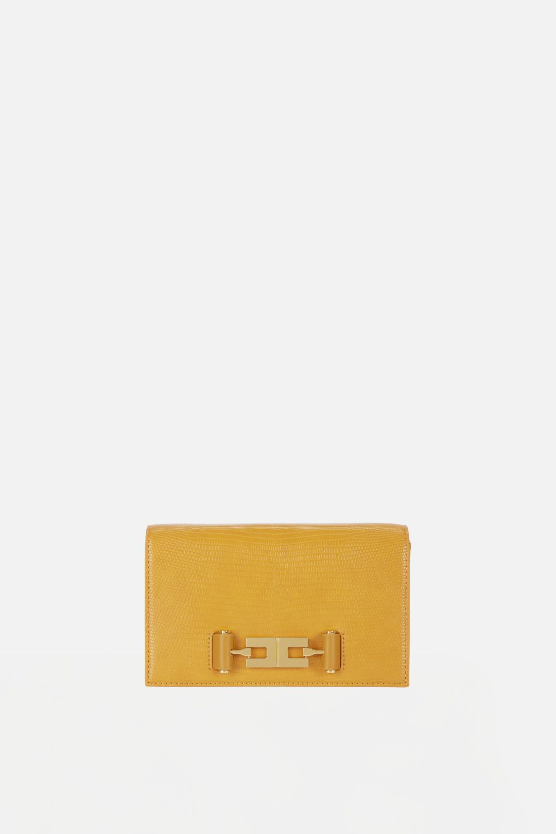Elisabetta Franchi Borsa a Tracolla Effetto Pelle con Stampa Lucertola BS08A66E2 AMBRA