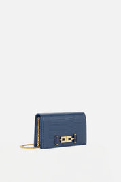 Elisabetta Franchi Borsa a Tracolla Effetto Pelle con Stampa Lucertola BS08A66E2 BLU NOTTE