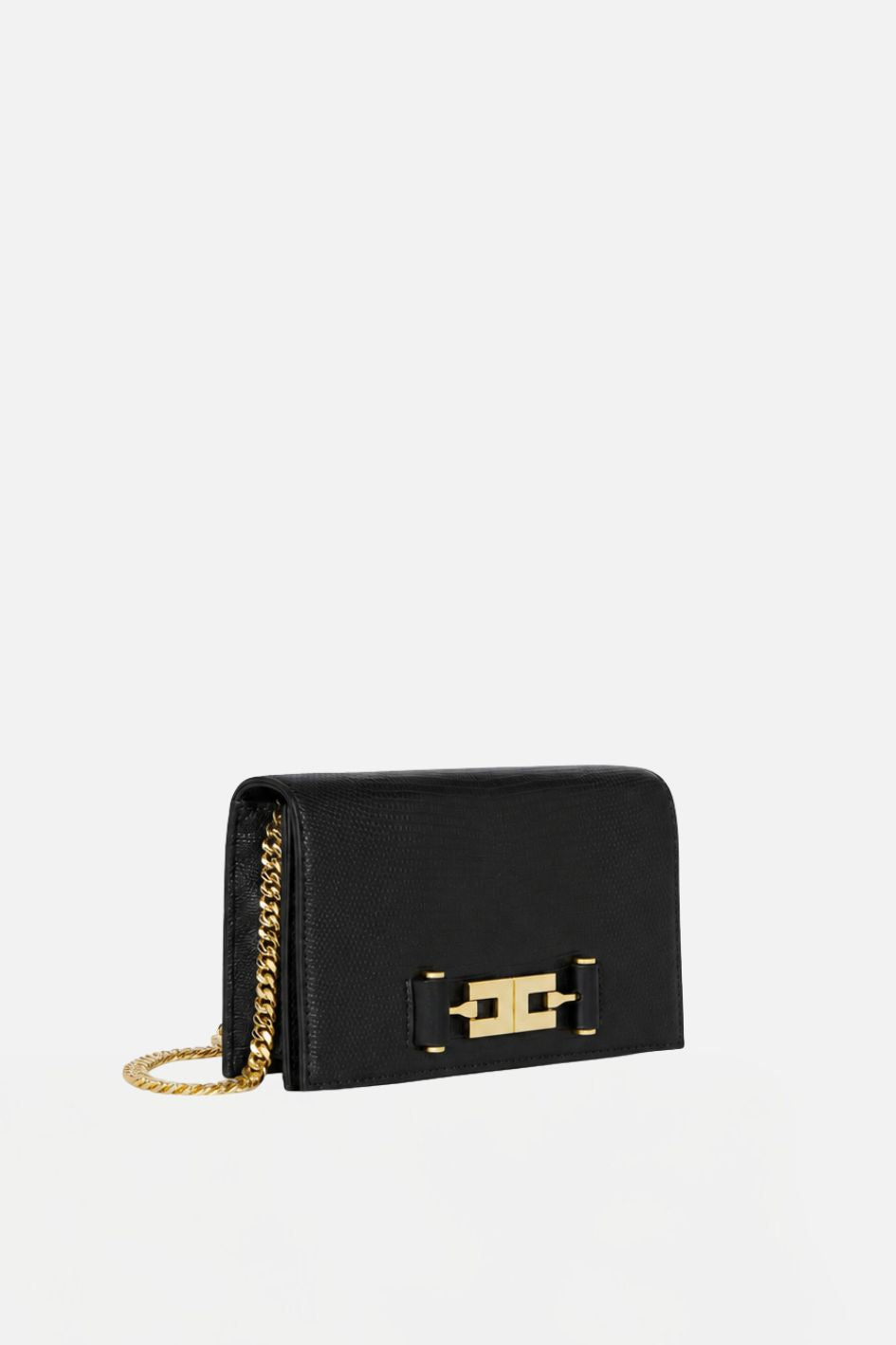 Elisabetta Franchi Borsa a Tracolla Effetto Pelle con Stampa Lucertola BS08A66E2 NERO