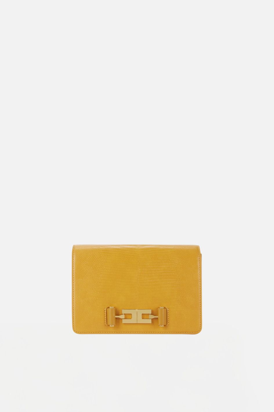 Elisabetta Franchi Borsa a Tracolla Effetto Pelle con Stampa Lucertola BS09A66E2 AMBRA