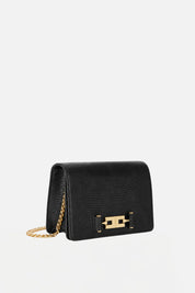 Elisabetta Franchi Borsa a Tracolla Effetto Pelle con Stampa Lucertola BS09A66E2 NERO