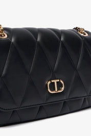 Twin-set Borsa a Tracolla Grande Trapuntata con Patta 252TB7053 NERO