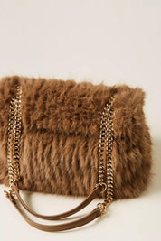 Twin-set Borsa a Tracolla In Pelliccetta con Patta 252TD8230 BEECH