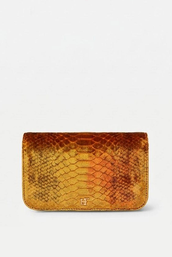 Elisabetta Franchi Borsa a Tracolla In Velluto con Stampa Cocco BS20A67E2 AMBRA