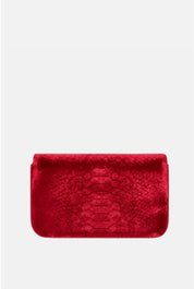 Elisabetta Franchi Borsa a Tracolla In Velluto con Stampa Cocco BS20A67E2 RED PASSION