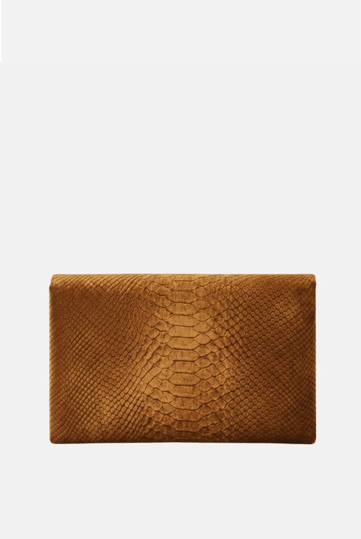 Elisabetta Franchi Borsa a Tracolla In Velluto con Stampa Cocco BS27A67E2 AMBRA