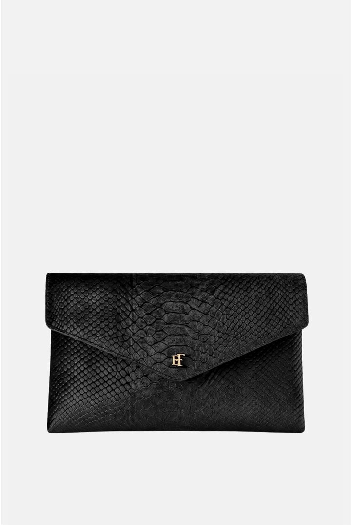 Elisabetta Franchi Borsa a Tracolla In Velluto con Stampa Cocco BS27A67E2 NERO