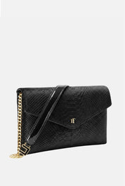 Elisabetta Franchi Borsa a Tracolla In Velluto con Stampa Cocco BS27A67E2 NERO