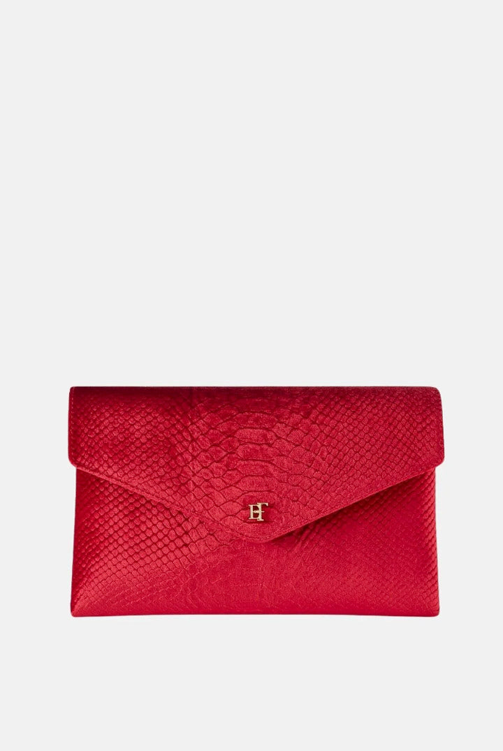 Elisabetta Franchi Borsa a Tracolla In Velluto con Stampa Cocco BS27A67E2 RED PASSION