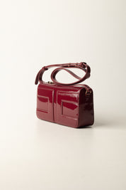 Elisabetta Franchi Bambina Borsa a Tracolla In Vernice con Maxi Logo Cc EFBO109CTV078 CHERRY