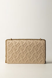 Pinko Borsa a Tracolla Love Bag con Pattern Logo 100941 A1YB BEIGE-GRIGIO FUMO-ANTIQUE GOLD