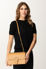 Pinko Borsa a Tracolla Love Bag con Pattern Logo 100941 A1YB TORRONE-ANTIQUE GOLD