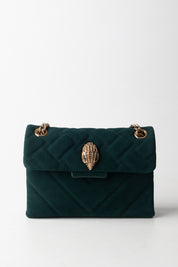 Kurt Geiger Borsa a Tracolla Mini Kensington In Suede 4372871219 DARK GREEN