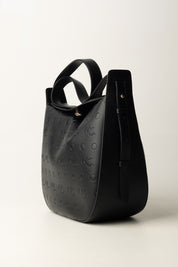 Manila Grace Borsa a Tracolla Postina con Logo Embossed B878EU NERO