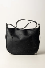 Manila Grace Borsa a Tracolla Postina con Logo Embossed B878EU NERO