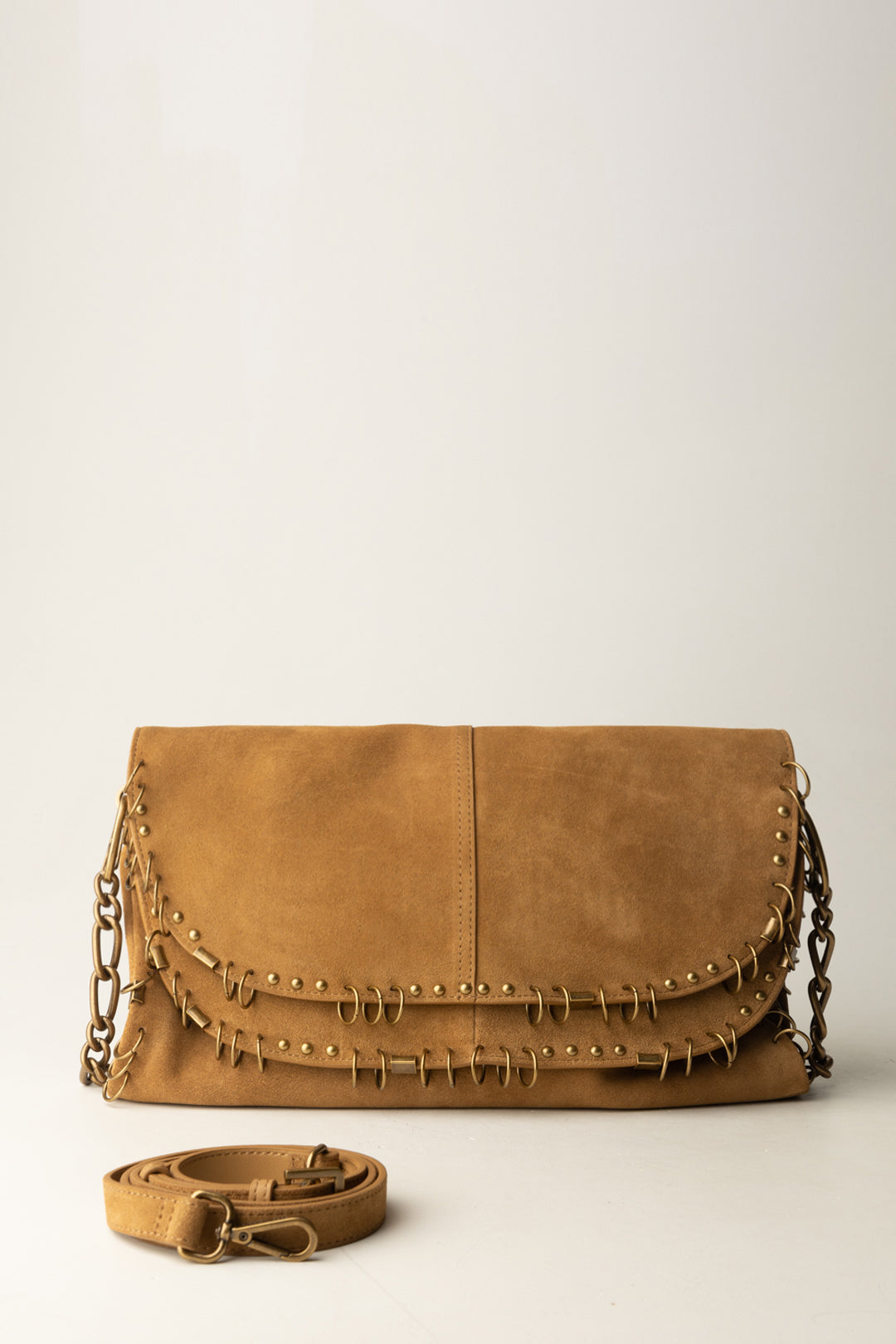 Patrizia Pepe Borsa a Tracolla Radical Boho con Piercing In Camoscio 8B0519 L152 NATURAL