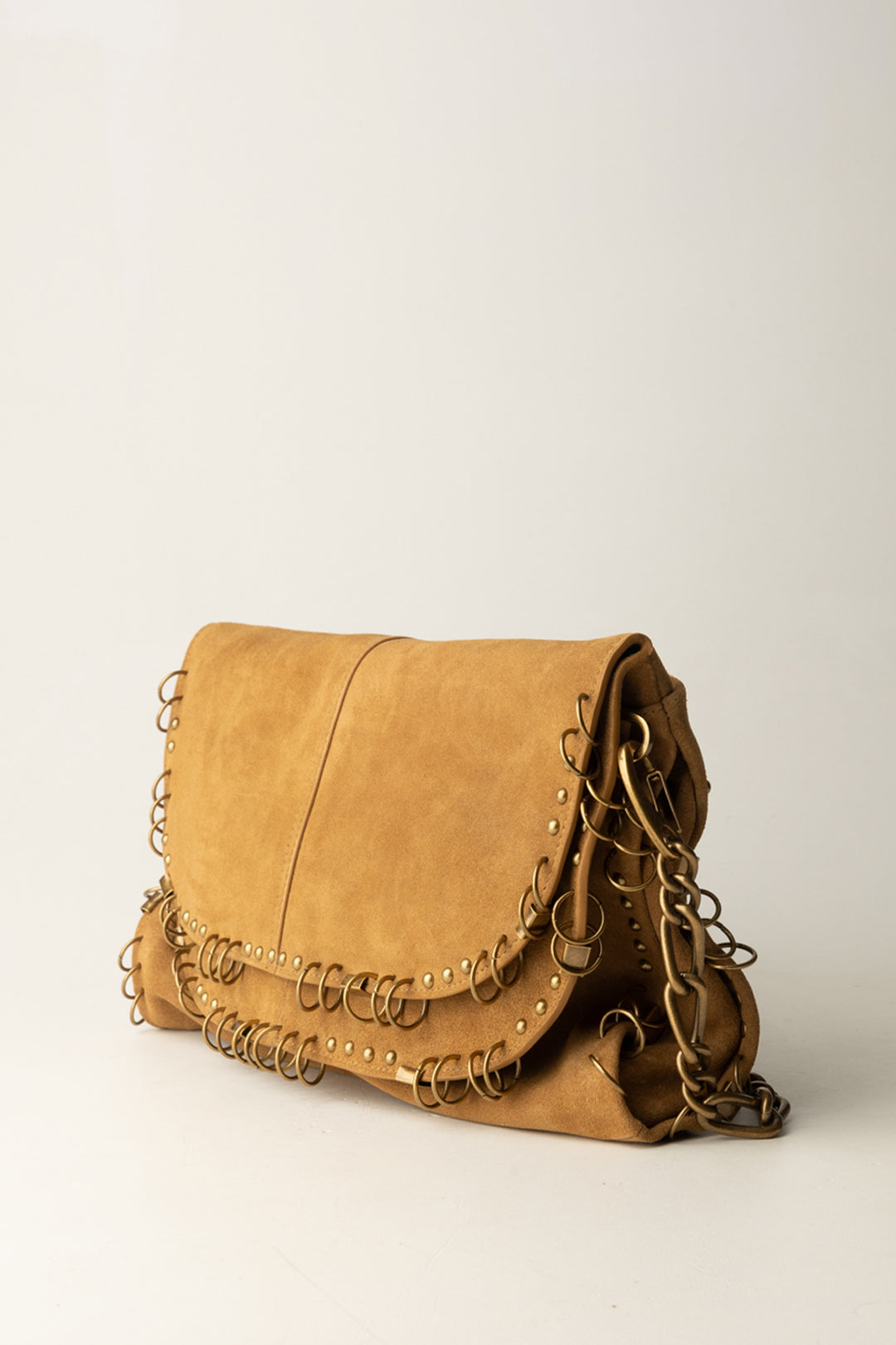 Patrizia Pepe Borsa a Tracolla Radical Boho con Piercing In Camoscio 8B0519 L152 NATURAL