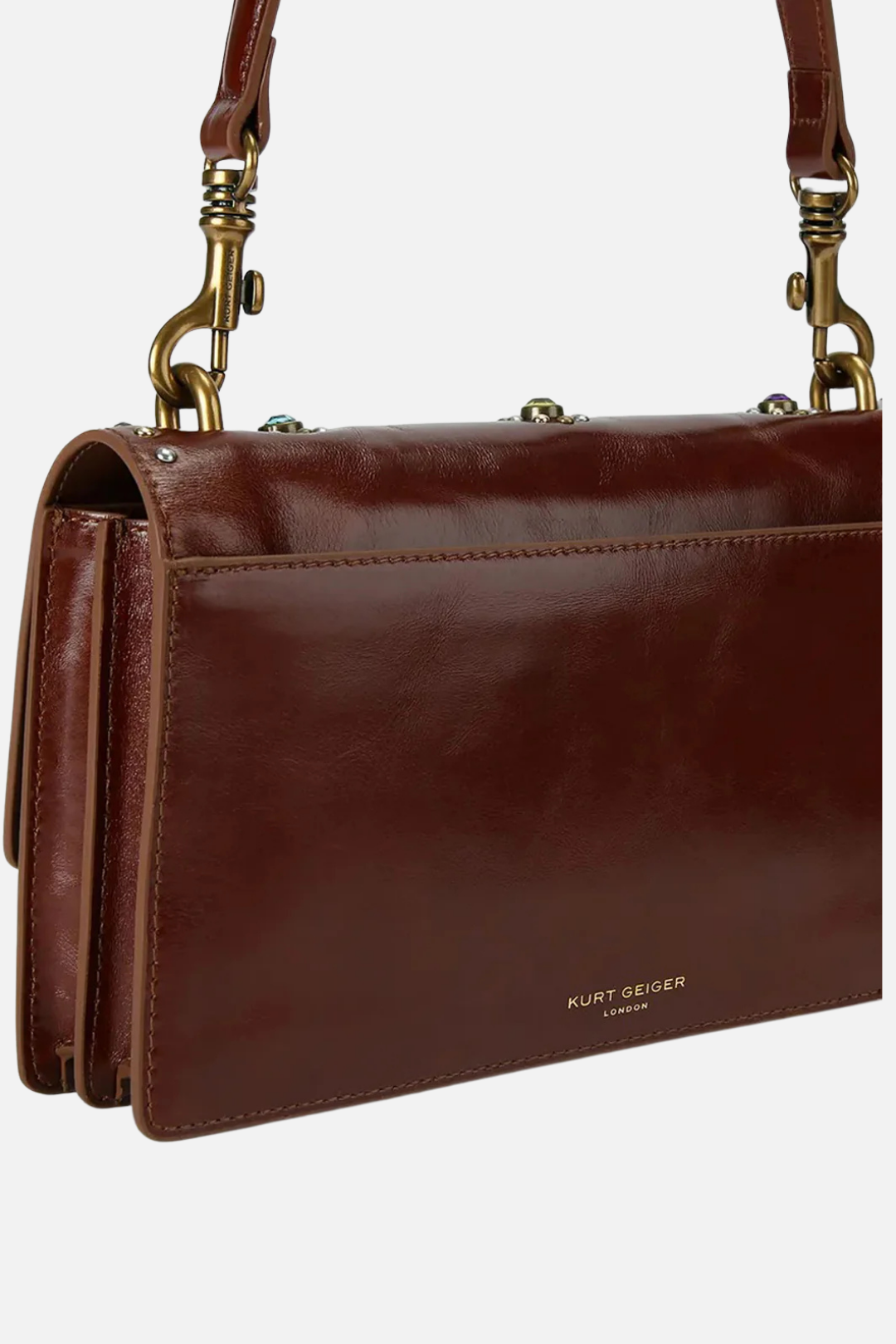 Kurt Geiger Borsa a Tracolla Shoreditch con Borchie Colorate 5578639109 BROWN/OTH