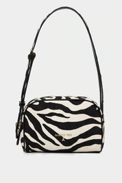 Patrizia Pepe Borsa Baugette Doppia Tracolla Stampa Zebrata 2B0168 L056 BLACK/WHITE
