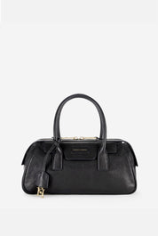 Elisabetta Franchi Borsa Bauletto Piccola In Nappa con Charm Logo BS19A67E2 NERO
