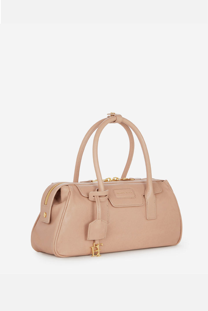 Elisabetta Franchi Borsa Bauletto Piccola In Nappa con Charm Logo BS19A67E2 PELLE