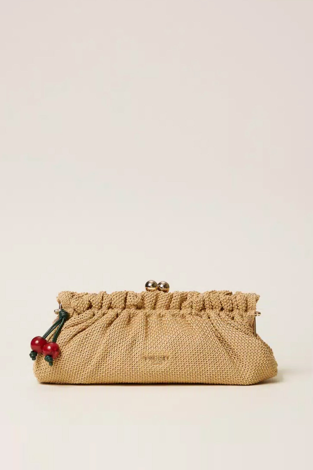 Twin-set Borsa Clutch In Rafia con Charm 261TD8280 PAGLIA
