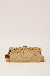 Twin-set Borsa Clutch In Rafia con Charm 261TD8280 PAGLIA