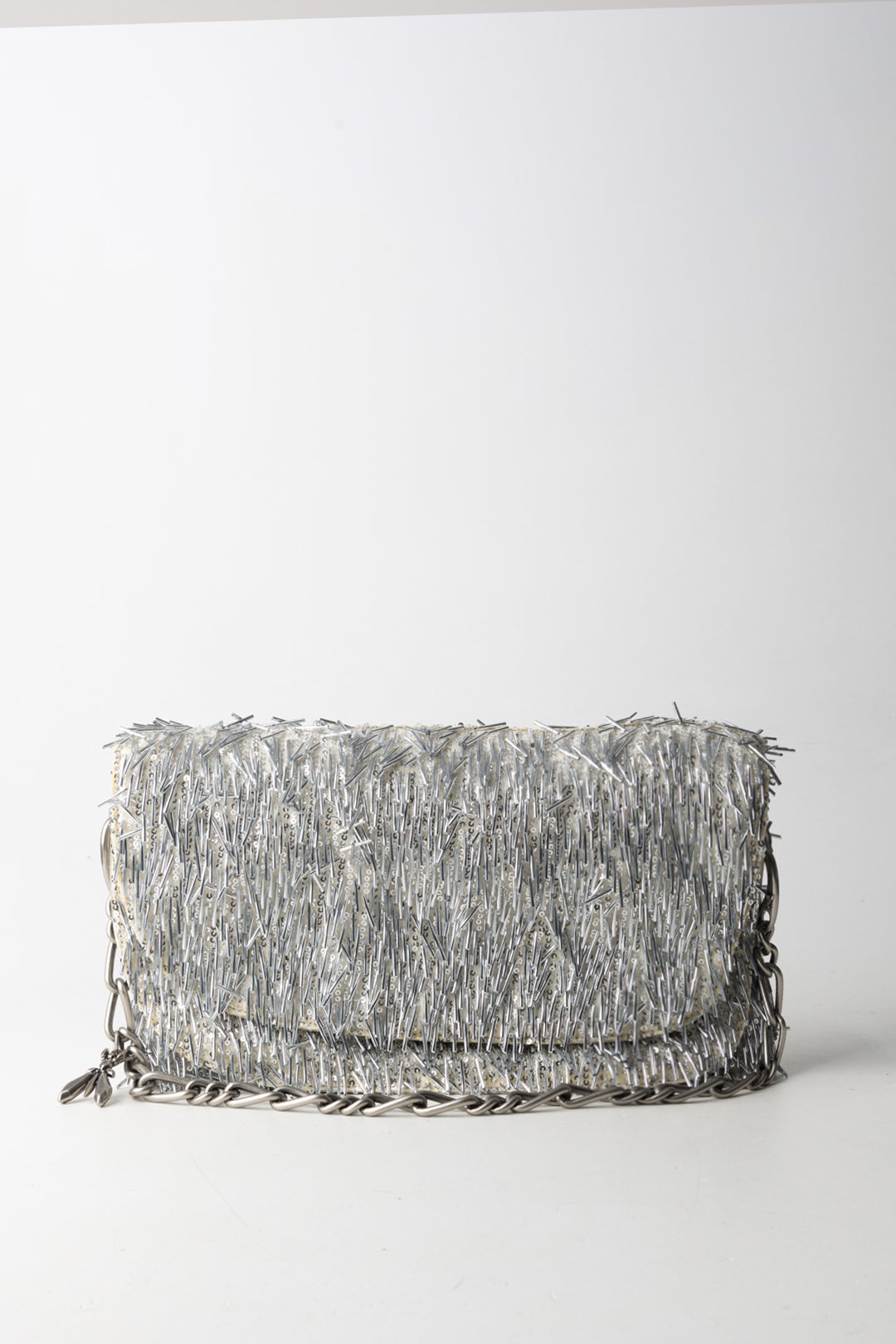 Patrizia Pepe Borsa con Frange Di Paillettes 2B0156 A672 SILVER FRINGES
