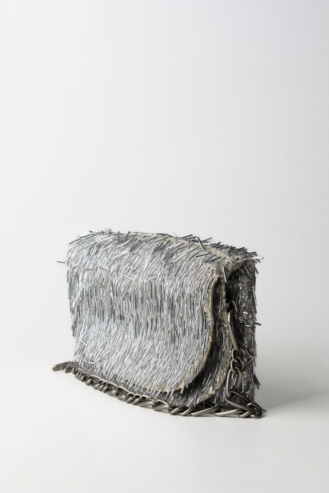 Patrizia Pepe Borsa con Frange Di Paillettes 2B0156 A672 SILVER FRINGES