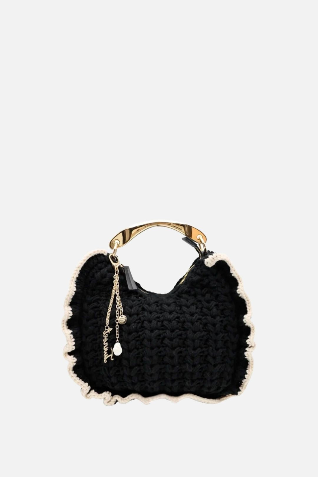 Twin-set Borsa Croissant In Maglia Crochet 262TB7290 BIC.NERO/PARCHMENT