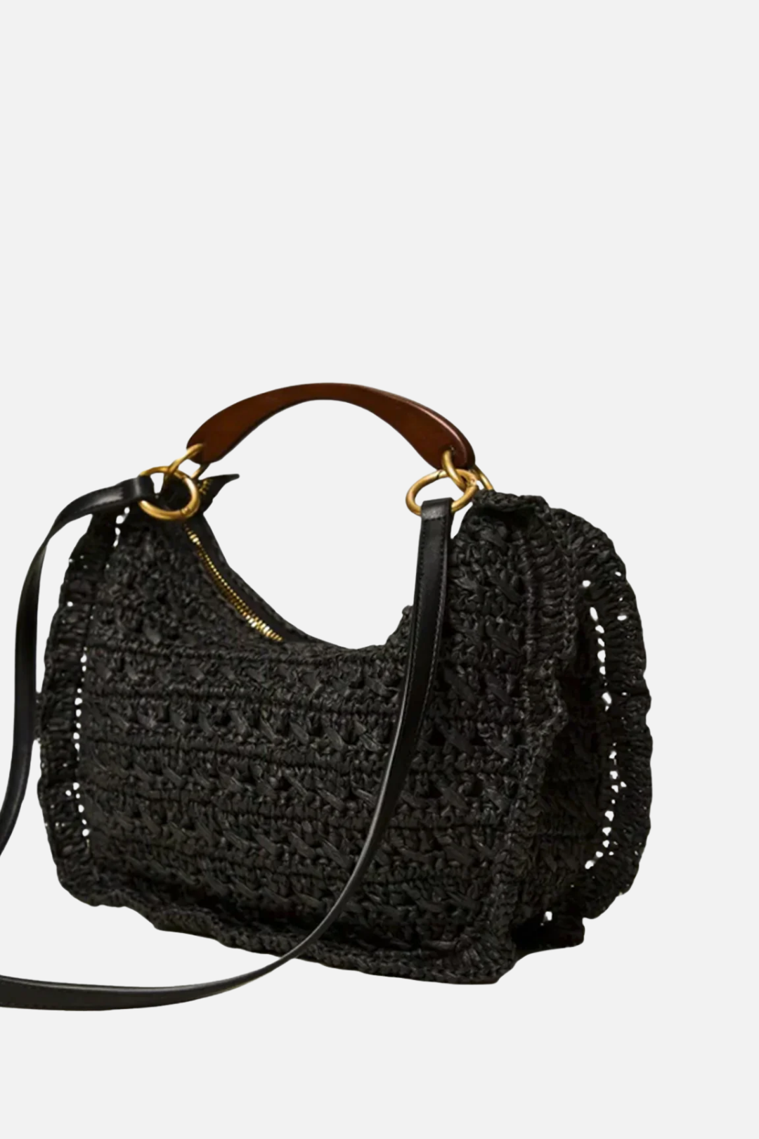 Twin-set Borsa Hobo Crochet con Charm Ciliegia 261TD8301 NERO