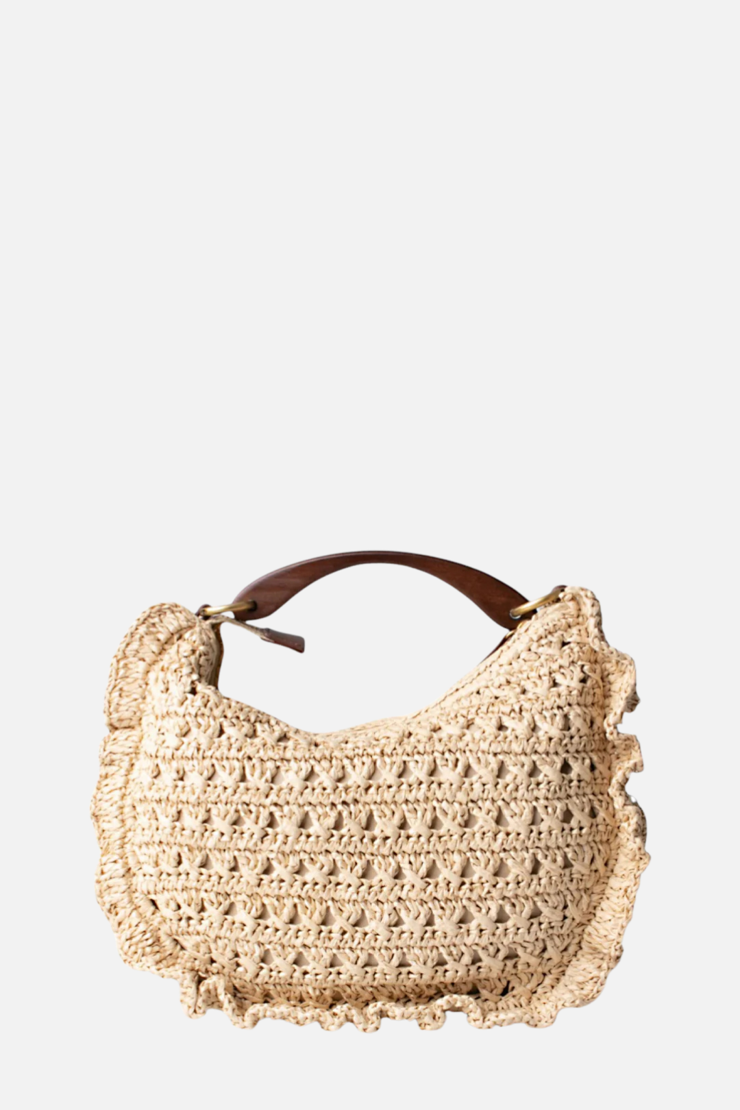 Twin-set Borsa Hobo Crochet con Charm Ciliegia 261TD8301 PAGLIA