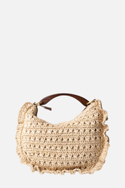 Twin-set Borsa Hobo Crochet con Charm Ciliegia 261TD8301 PAGLIA
