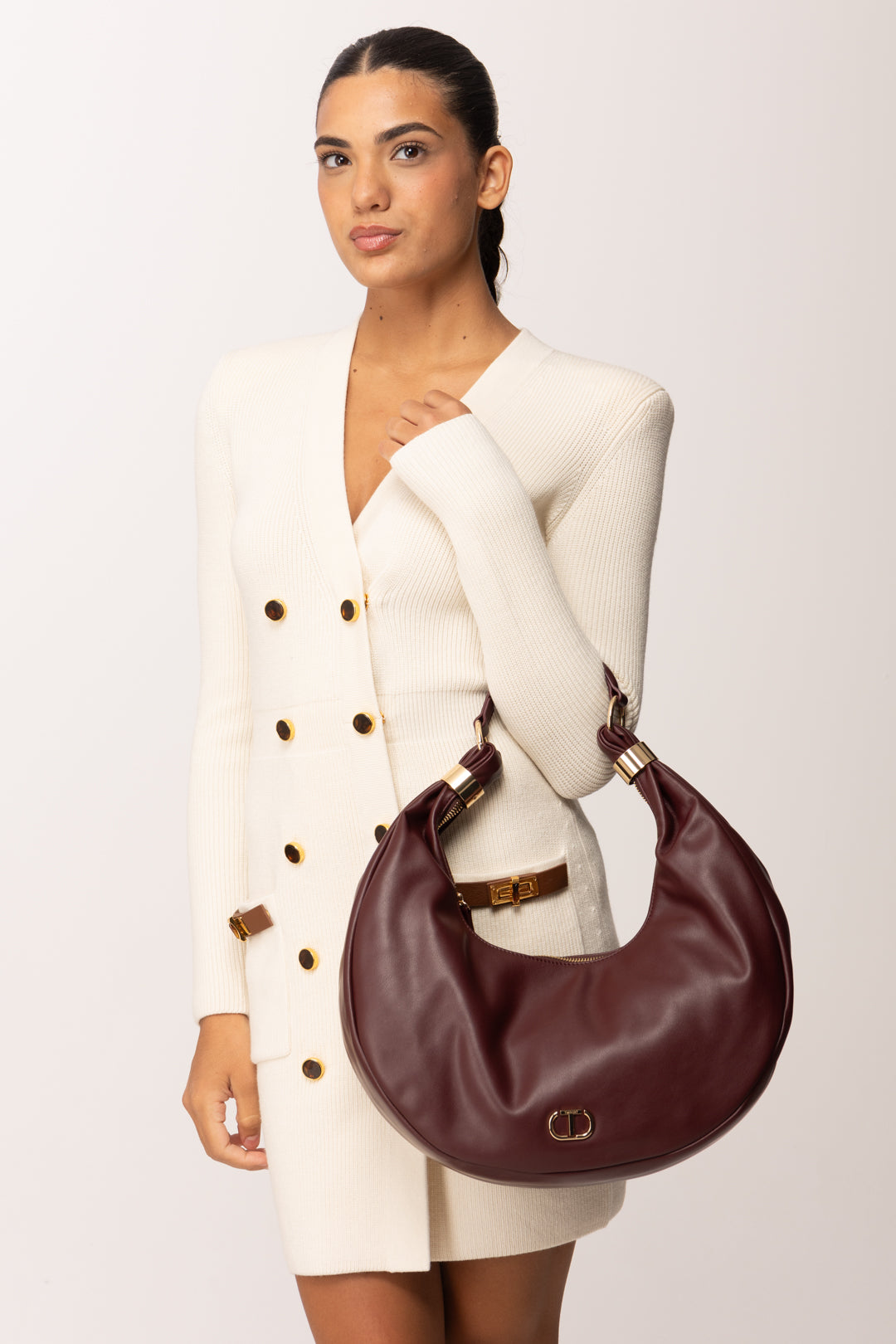 Twin-set  Borsa Hobo ‘eclipse’ con Anelli Dorati 252TB7091 WINETASTING