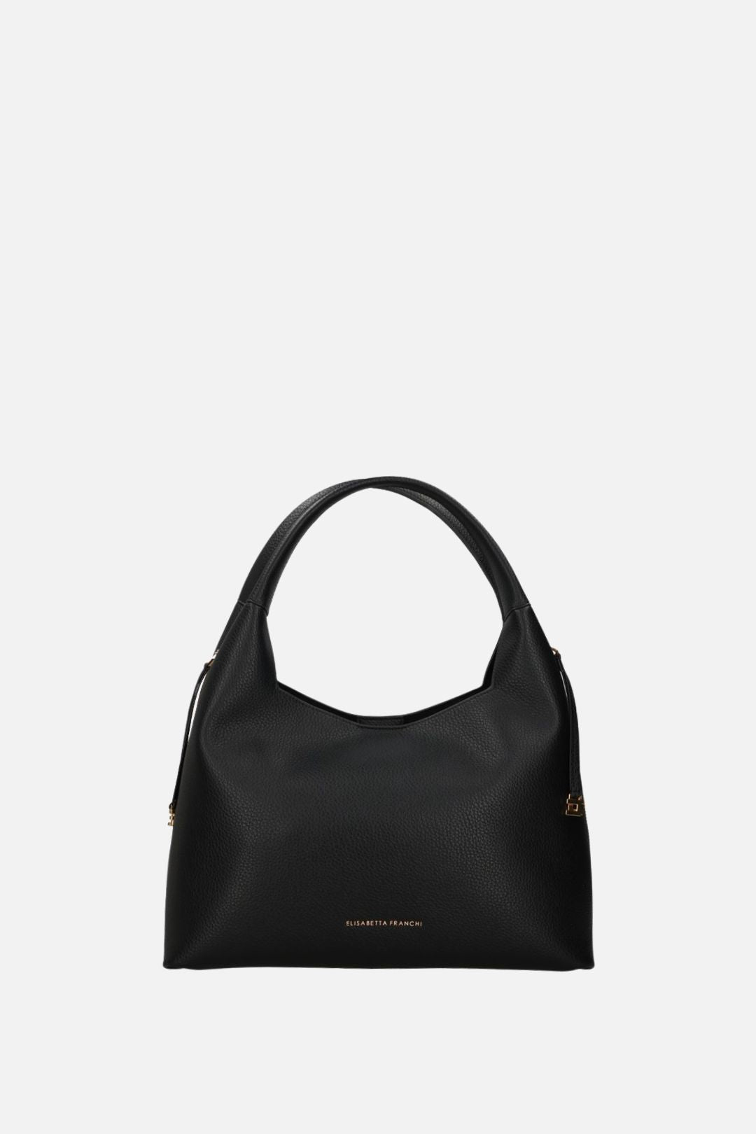 Elisabetta Franchi Borsa Hobo Effetto Pelle con Charms Logo BS23A66E2 NERO