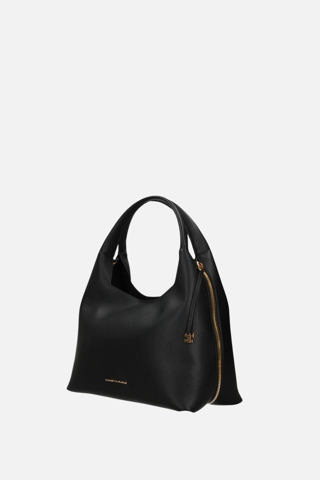 Elisabetta Franchi Borsa Hobo Effetto Pelle con Charms Logo BS23A66E2 NERO